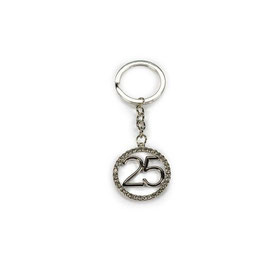Portachiavi 25 anni con strass