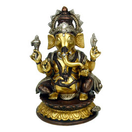 Statua Ganesh in ottone bicolore