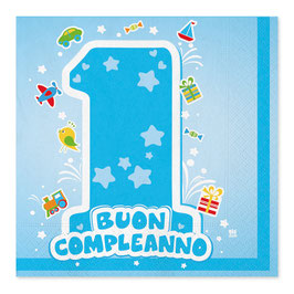 Tovaglioli celeste primo compleanno