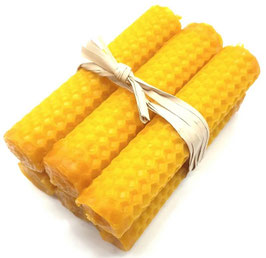 Set candele in cera d'api 6 pezzi lunghezza 10 cm