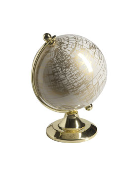 Mappamondo bianco oro