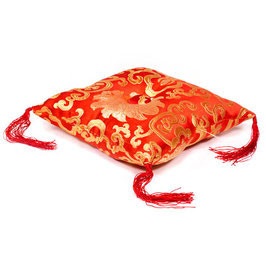 Cuscino per campana tibetana rosso con fiori