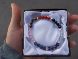 Bracciale 7 chakra elastico con sfere da 6 mm