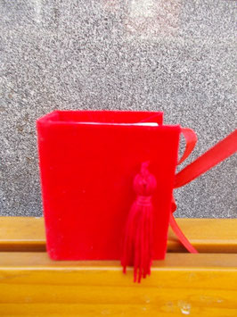 Libretto rosso portaconfetti in velluto