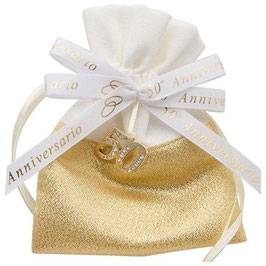 Sacchetto nozze d'oro con applicazione 50