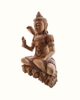 Statua di Shiva in legno naturale. Altezza 50cm.