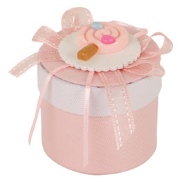 Scatola portaconfetti rosa con leccalecca