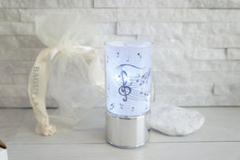 Lampada in vetro con decori musicali