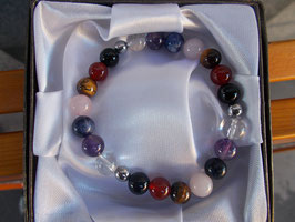 Bracciale pietre 7 chakra alternate con sfere da 8 mm