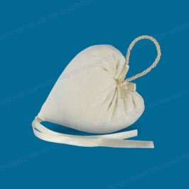 Cuscino portaconfetti cuore in cotone con fiocchetto e cordoncino