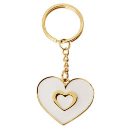 Portachiave Zama doppio cuore oro