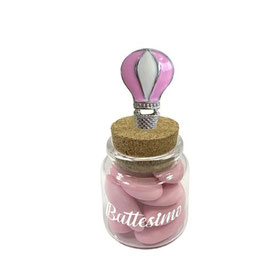 Barattolo rosa con simbolo mongolfiera