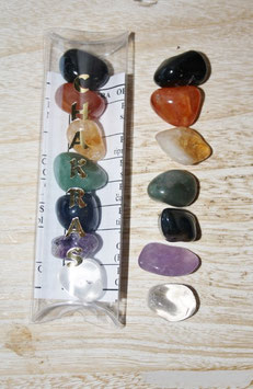 Set pietre burattate 7 chakra in confezione trasparente
