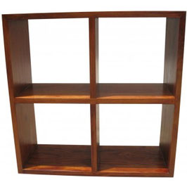 Libreria a giorno in legno di mogano