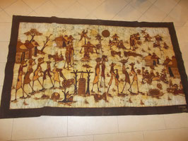 Batik  africano scena di villaggio