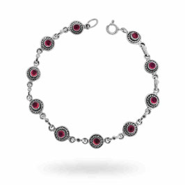 Bracciale in argento 925 con pietre di granato