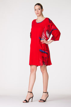 Codice 18. Vestito 3/4 colore rosso