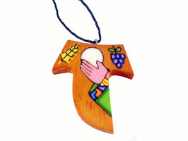 Collana con croce tao legno comunione