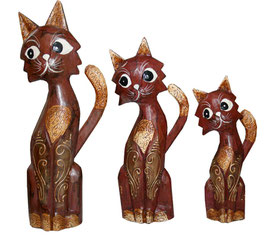 Set 3 gatti spiritosi coda lunga