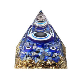 Piramide orgonite lapislazzuli e malachite