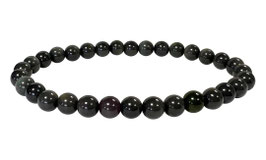 Bracciale in ossidiana occhio celeste sfere da 6mm