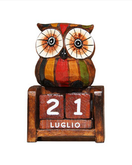Calendario perenne civetta colorata