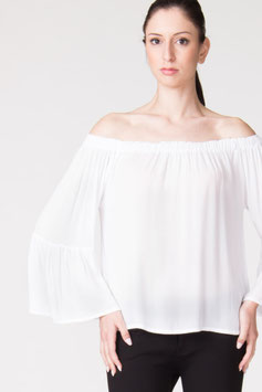 Camicia elastico sopra bianca
