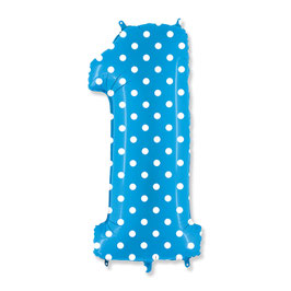 Palloncino pois azzurro uno