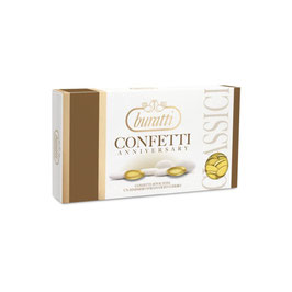 Confetti Buratti mandorla incartati color oro 50 anni