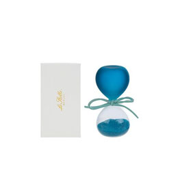 Clessidra in vetro azzurro satinato in scatola regalo