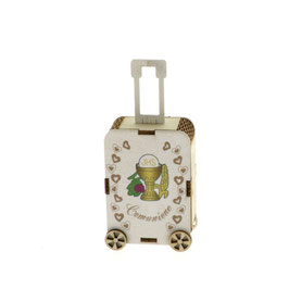 Portaconfetti trolley comunione valigia