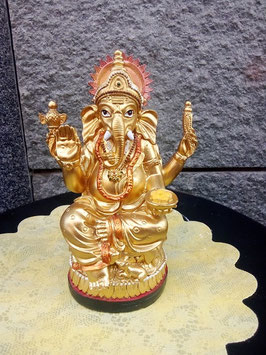Statua Ganesh dorato in resina