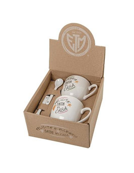 Set 2 tazze cappuccino fantasie con scatola