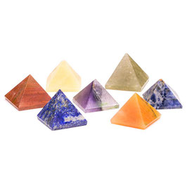 Set di 7 pietre piramidali nei colori dei Chakra