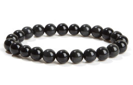 Bracciale in ossidiana nera sfere 8mm