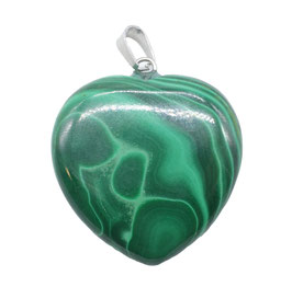 Ciondolo cuore in malachite