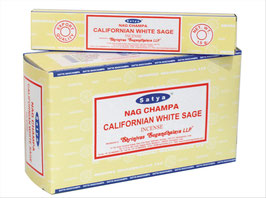 Incenso Satya Nag Champa californian white sage salvia bianca californiana scatola da 12 confezioni