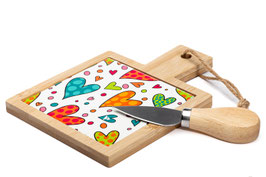Tagliere cuori con coltello