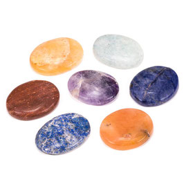 Set di 7 pietre ovali nei colori dei Chakra