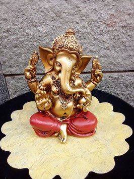 Statua Ganesh in resina dipinta altezza 17 cm