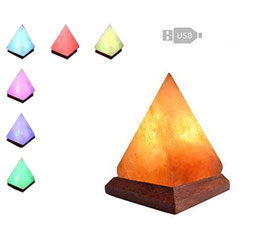 Lampada di sale usb piramide cambiacolore