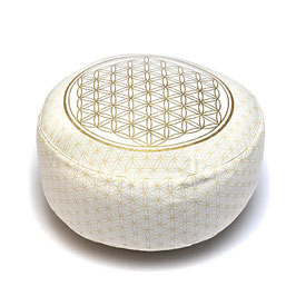 Cuscino da meditazione fiore della vita bianco