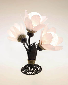 Lampada tre fiori in cocco piccola