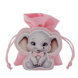 Scatolina portaconfetti elefante rosa