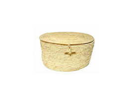 Cesto paglia ovale con coperchio 46 x 34 cm x h. 26 cm