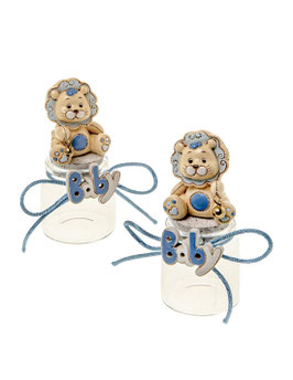 Bomboniera barattolo leone azzurro