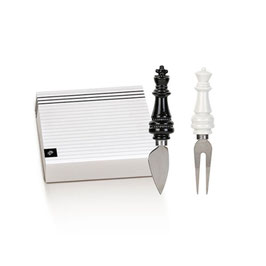Set per formaggio coltello + forchetta scacchi