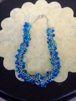 Collana in agata blu