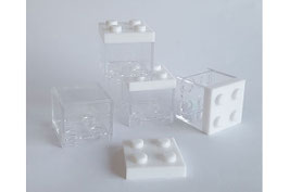 Mattoncino portaconfetti Lego bianco