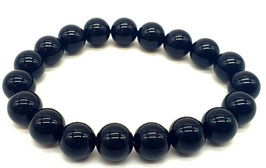 Bracciale in ossidiana nera sfere 10mm
